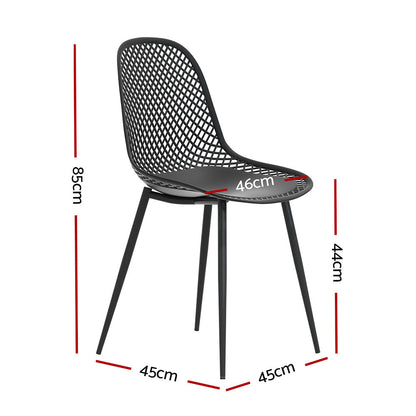 4PC Outdoor Dining Chairs - Black