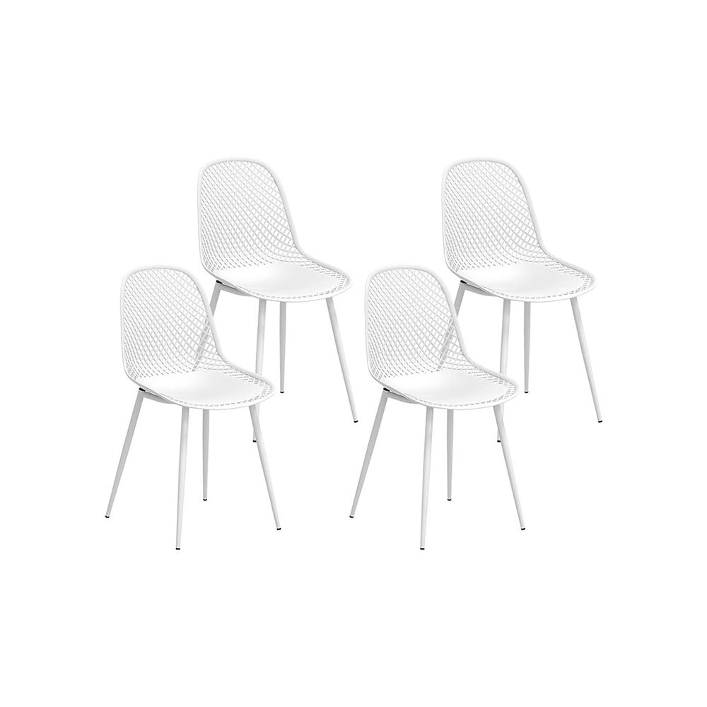 4PC Outdoor Dining Chairs - White