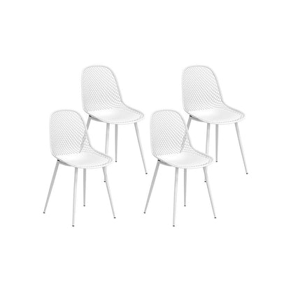 4PC Outdoor Dining Chairs - White