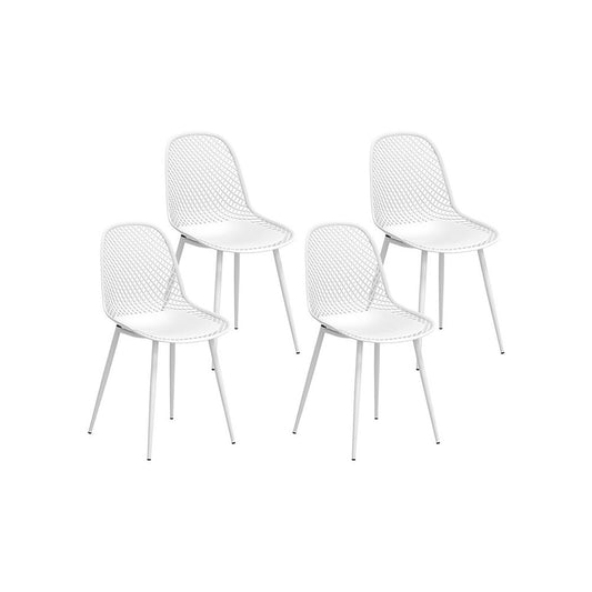 4PC Outdoor Dining Chairs - White