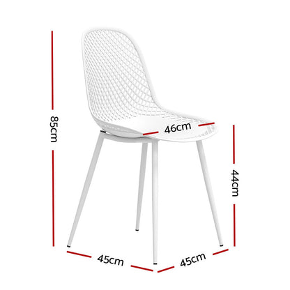 4PC Outdoor Dining Chairs - White