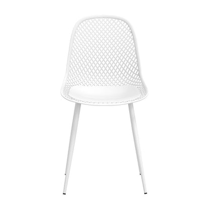 4PC Outdoor Dining Chairs - White
