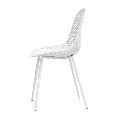 4PC Outdoor Dining Chairs - White