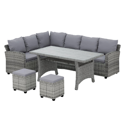 Outdoor 8-Seater Wicker Dining Set Table Chairs Setting