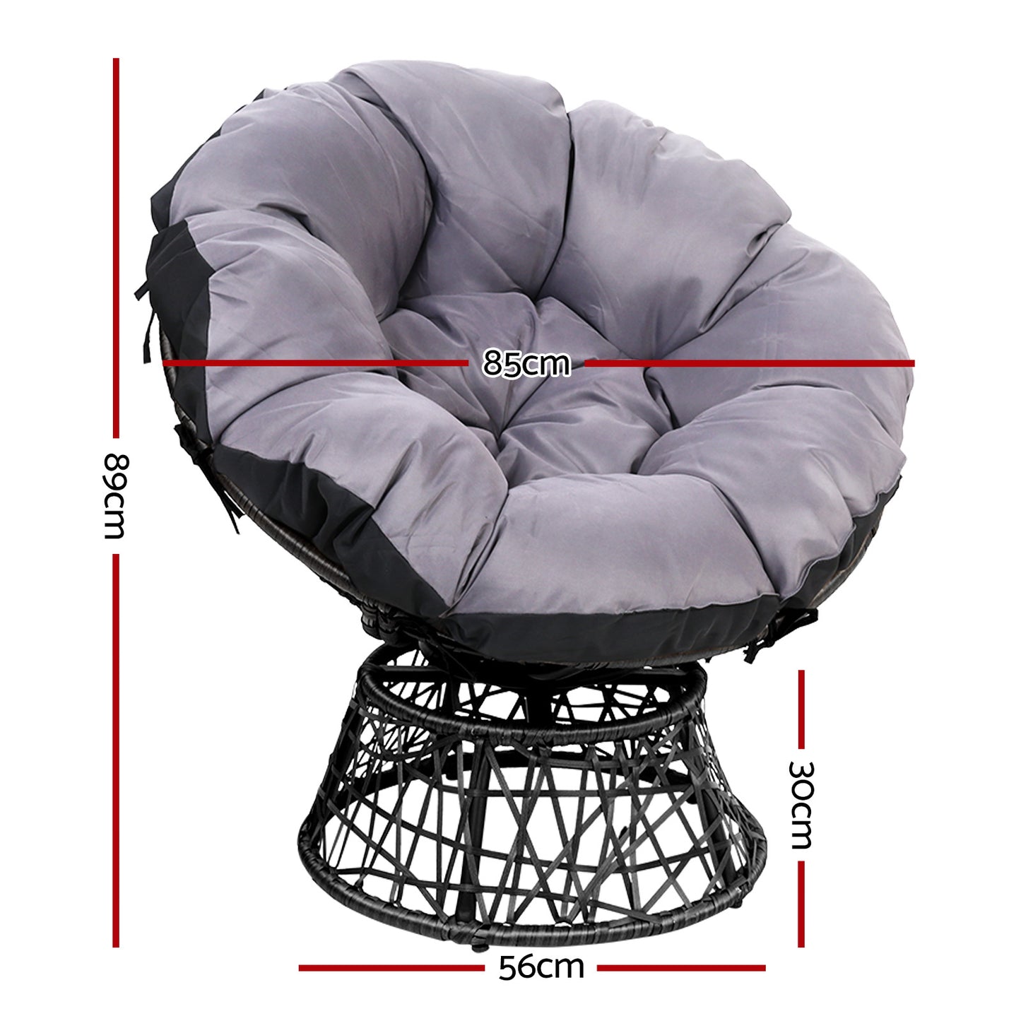 Outdoor Papasan Chair Wicker - Black