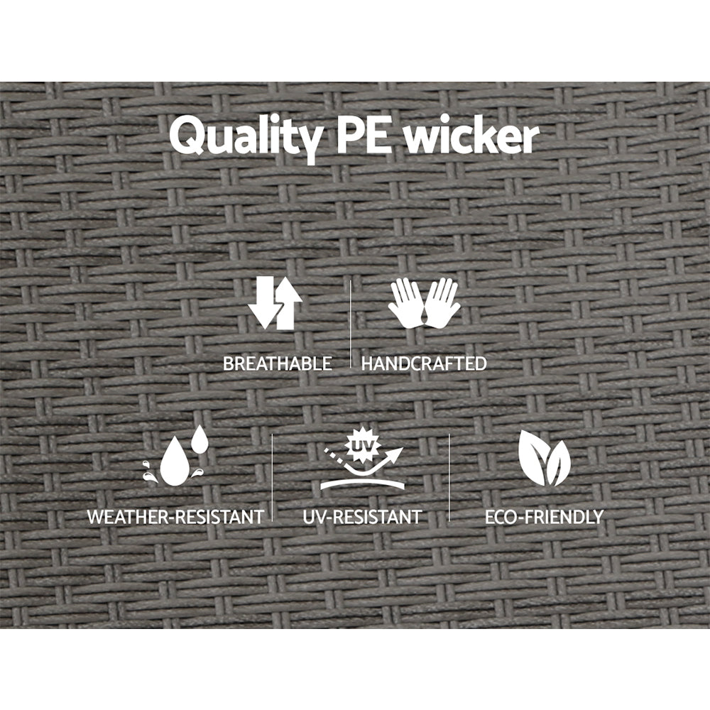 Wicker Recliner Chair Sun lounge - Grey