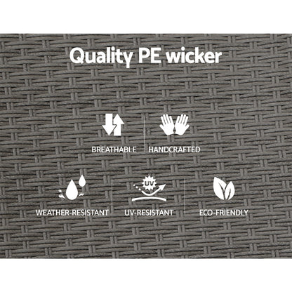 Wicker Recliner Chair Sun lounge - Grey