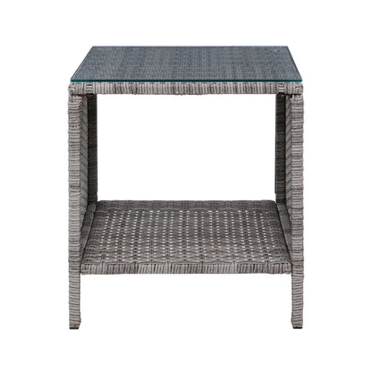 Outdoor Wicker Side Table - Grey