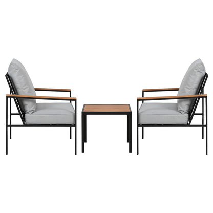 3PC Outdoor Furniture Bistro Set Lounge Setting Chairs Table Patio Black