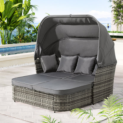 Outdoor Sun Lounge Setting Wicker Garden Day Bed