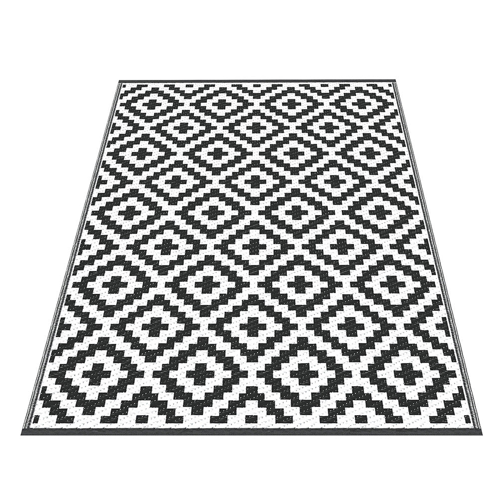 Outdoor Rugs 120x180cm Reversible Area Mat Dual-Sided Patio Rug - Cross