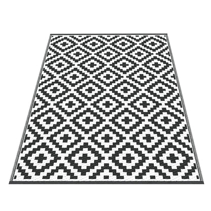 Outdoor Rugs 120x180cm Reversible Area Mat Dual-Sided Patio Rug - Cross