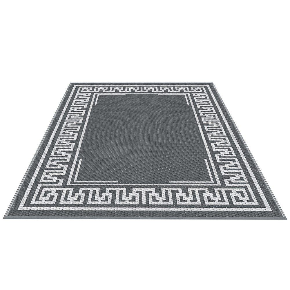 Outdoor Rugs 152x244cm Reversible Area Mat Dual-Sided Patio Rug - Greek Key