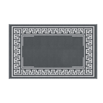 Outdoor Rugs 152x244cm Reversible Area Mat Dual-Sided Patio Rug - Greek Key