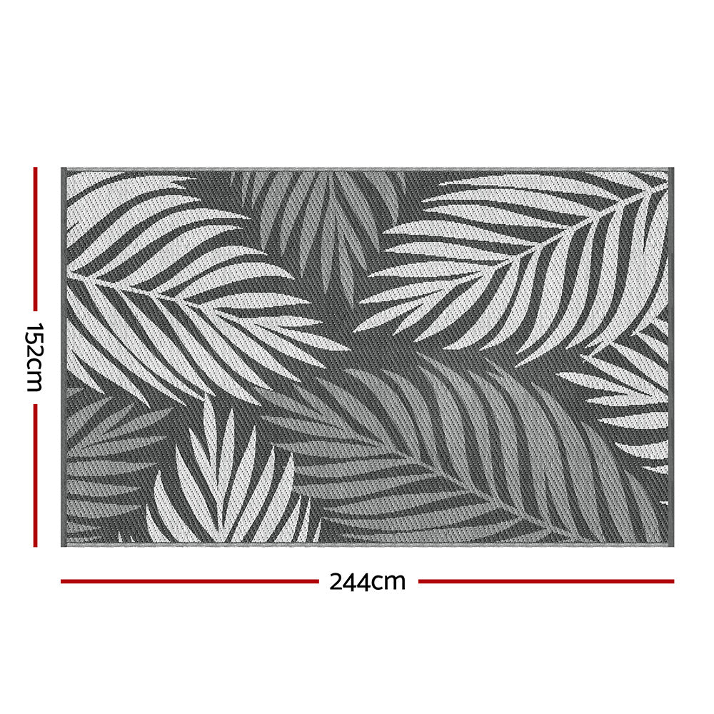 Outdoor Rugs 152x244cm Reversible Area Mat Dual-Sided Patio Rug - Leaf