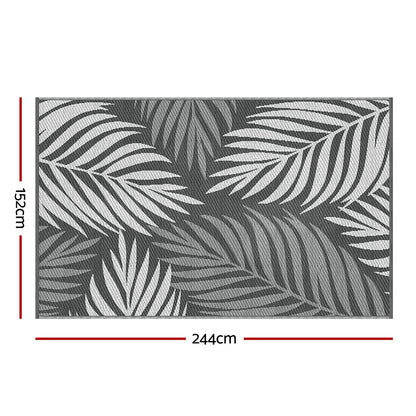 Outdoor Rugs 152x244cm Reversible Area Mat Dual-Sided Patio Rug - Leaf