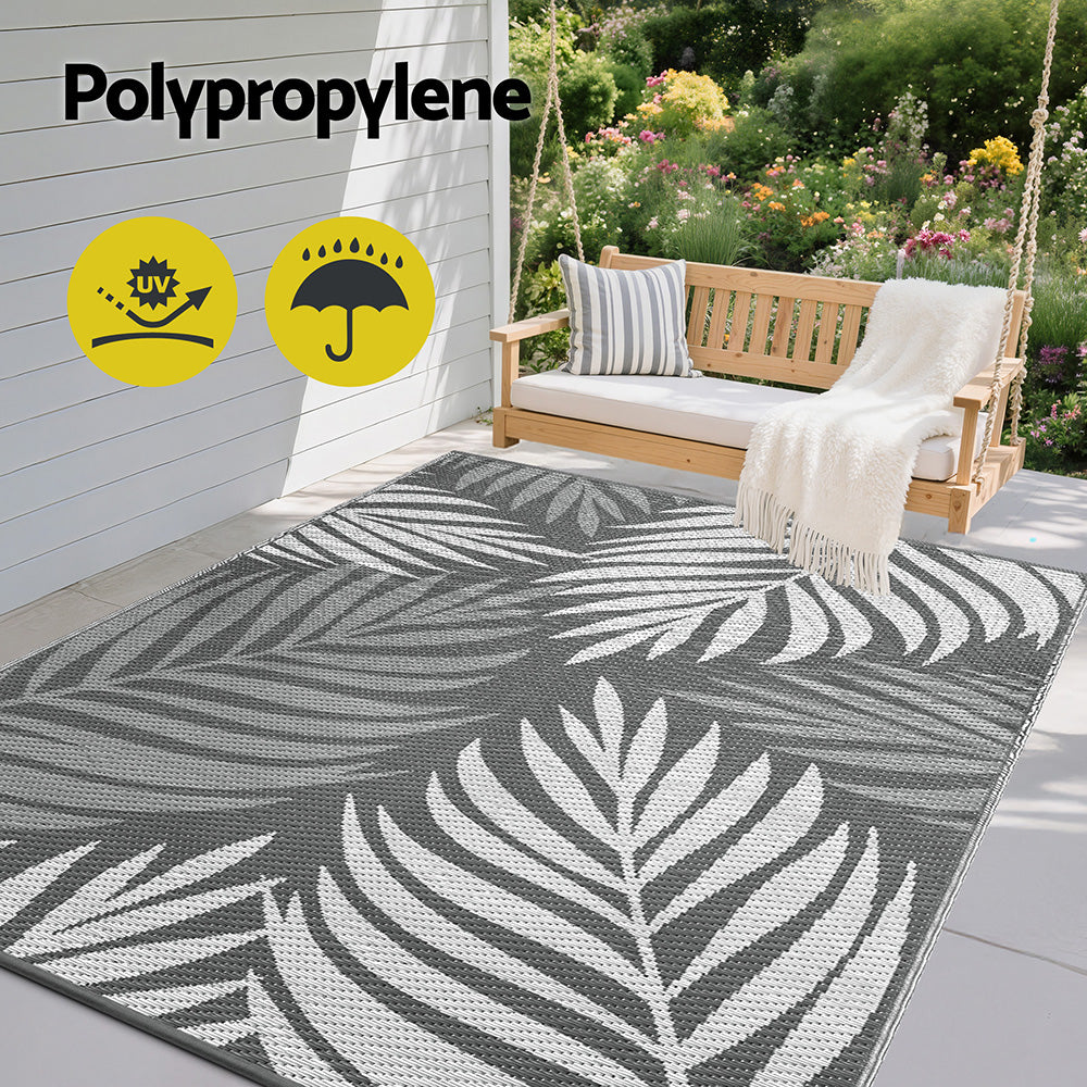 Outdoor Rugs 152x244cm Reversible Area Mat Dual-Sided Patio Rug - Leaf