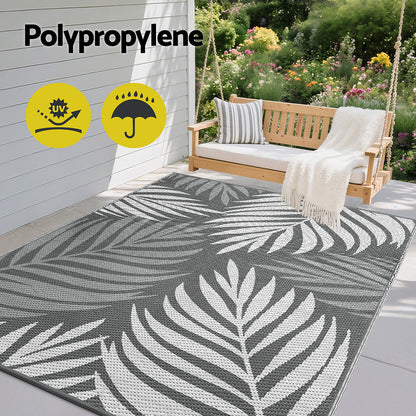 Outdoor Rugs 152x244cm Reversible Area Mat Dual-Sided Patio Rug - Leaf