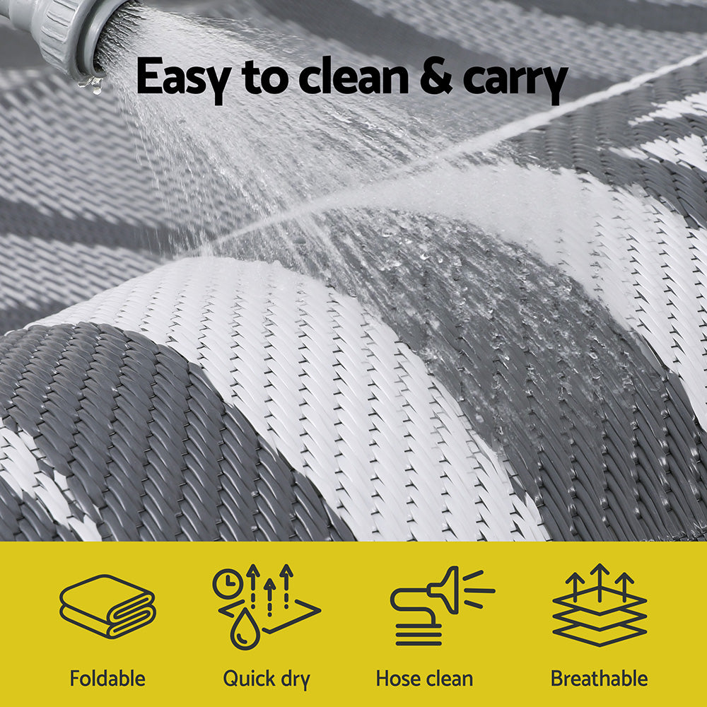 Outdoor Rugs 152x244cm Reversible Area Mat Dual-Sided Patio Rug - Leaf