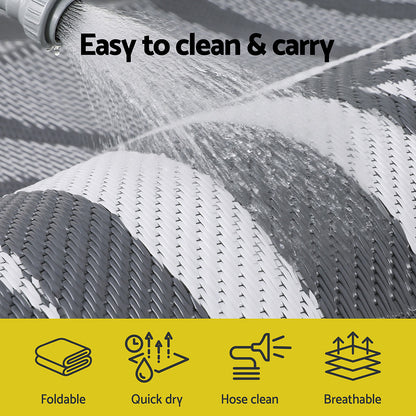 Outdoor Rugs 152x244cm Reversible Area Mat Dual-Sided Patio Rug - Leaf