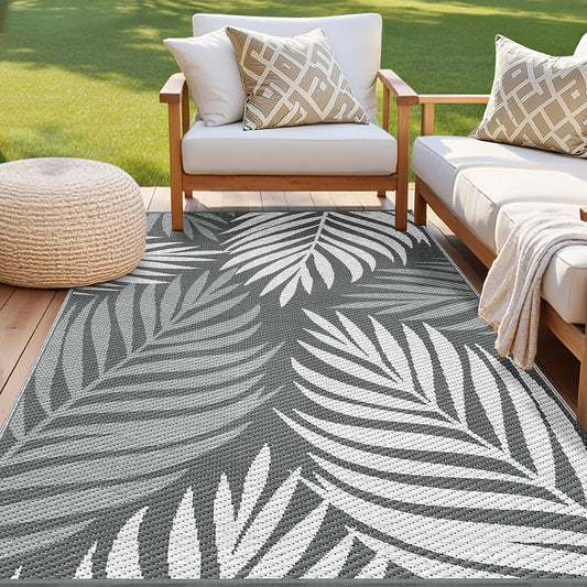 Outdoor Rugs 152x244cm Reversible Area Mat Dual-Sided Patio Rug - Leaf