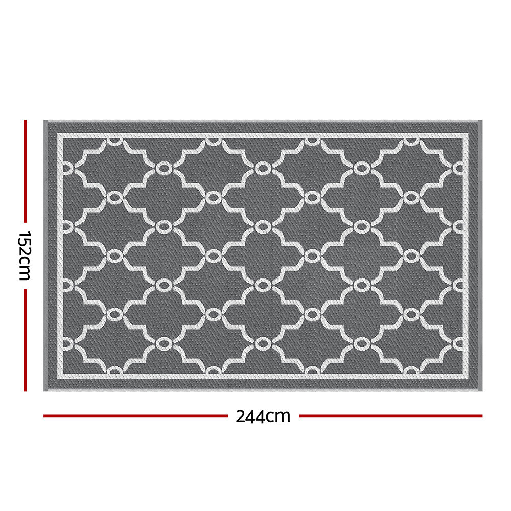 Outdoor Rugs 152x244cm Reversible Area Mat Dual-Sided Patio Rug - Maroc