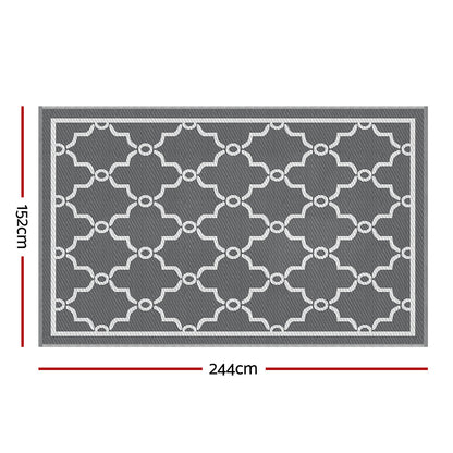 Outdoor Rugs 152x244cm Reversible Area Mat Dual-Sided Patio Rug - Maroc