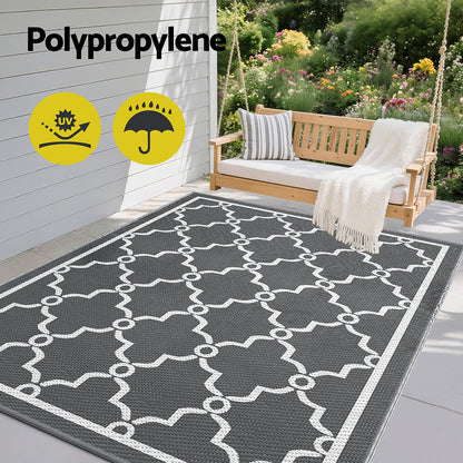 Outdoor Rugs 152x244cm Reversible Area Mat Dual-Sided Patio Rug - Maroc