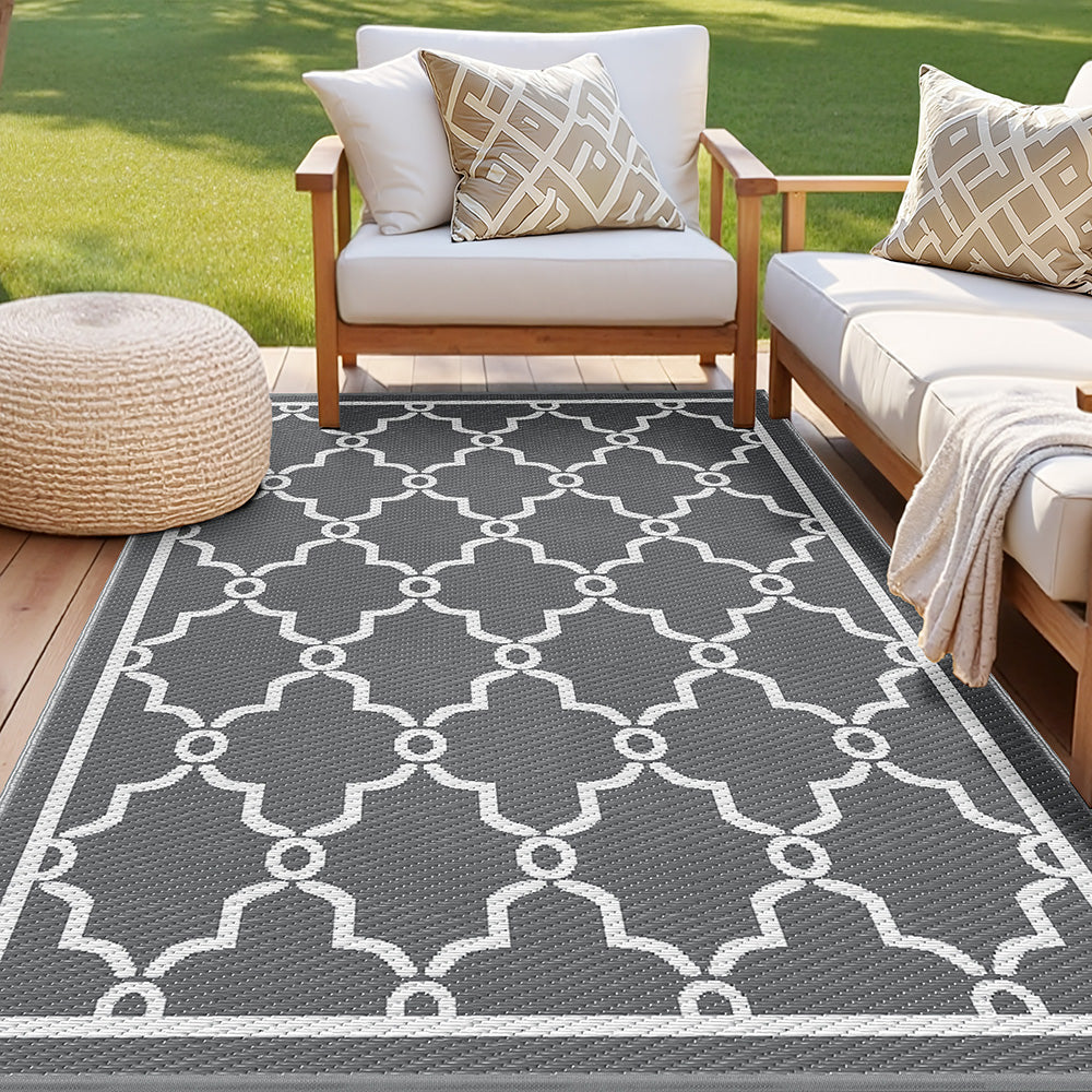 Outdoor Rugs 152x244cm Reversible Area Mat Dual-Sided Patio Rug - Maroc