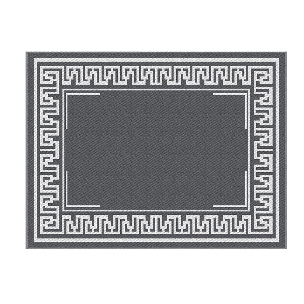 Outdoor Rugs 274x366cm Reversible Area Mat Dual-Sided Patio Rug - Greek Key