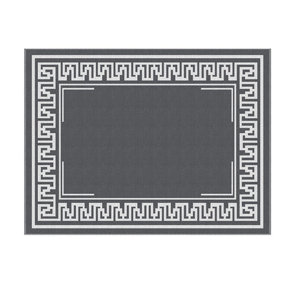 Outdoor Rugs 274x366cm Reversible Area Mat Dual-Sided Patio Rug - Greek Key