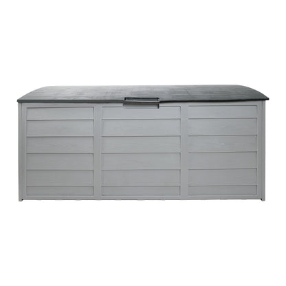Outdoor Storage Box 290L Lockable Organiser Garden Deck Shed Tool - Grey