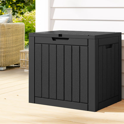 Outdoor Storage Box 118L Container Lockable Garden Toy Tool Shed Black
