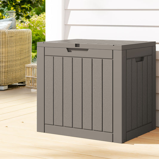 Outdoor Storage Box 118L Container Lockable Garden Toy Tool Shed Grey