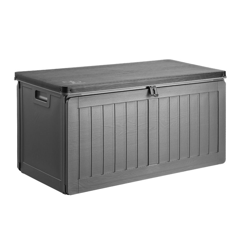 Outdoor Storage Box 190L Container Lockable Garden Bench Tool Shed - Black