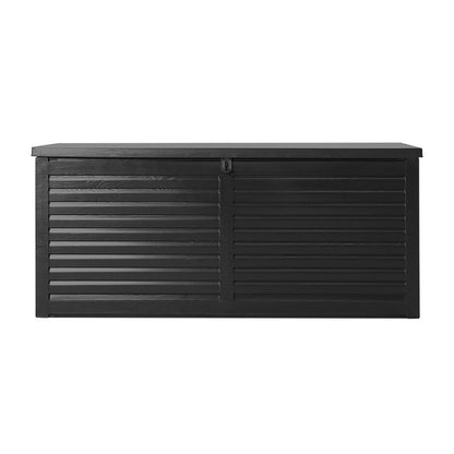 Outdoor Storage Box 490L Container Lockable Garden Bench Shed Tools Toy - Black