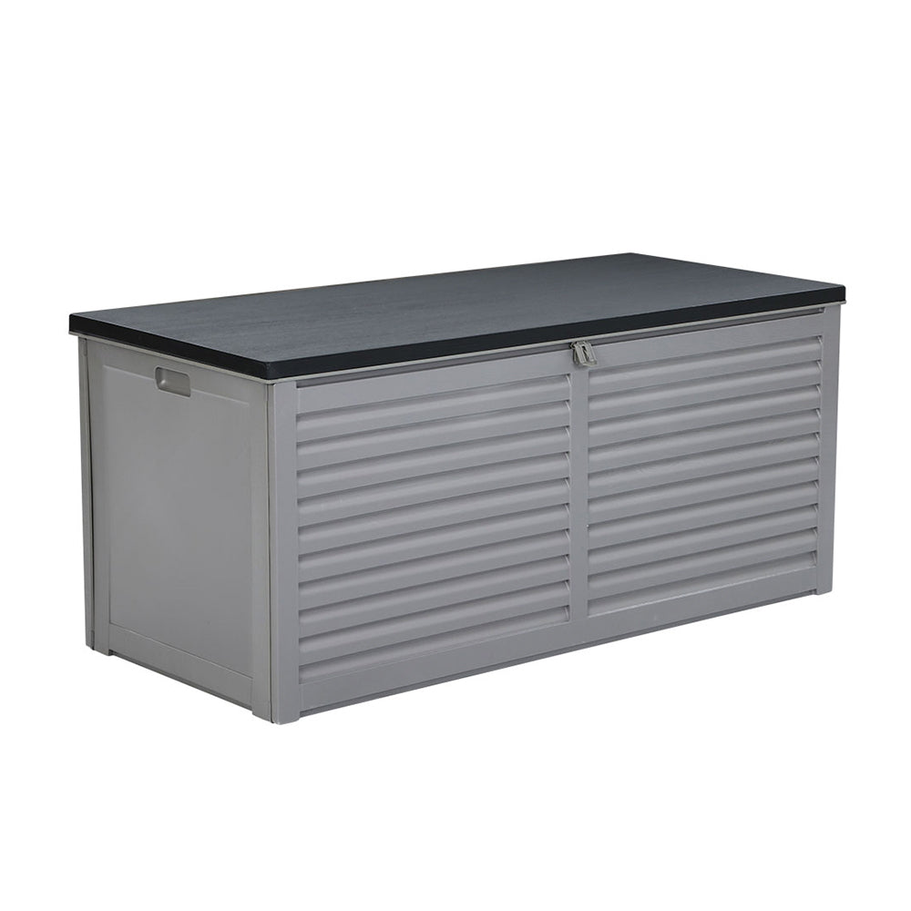 Outdoor Storage Box 490L Container Lockable Garden Bench Tools Toy Shed - Black