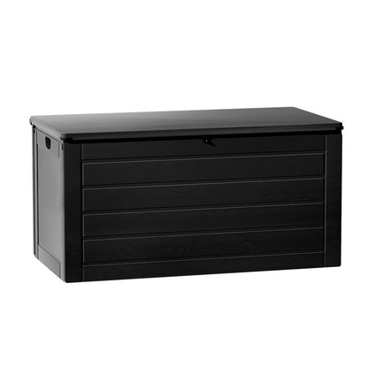 Outdoor Storage Box 680L Container Lockable Garden Bench Shed Tool - Black