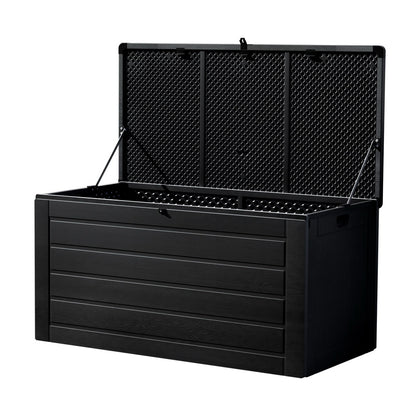 Outdoor Storage Box 680L Container Lockable Garden Bench Shed Tool - Black