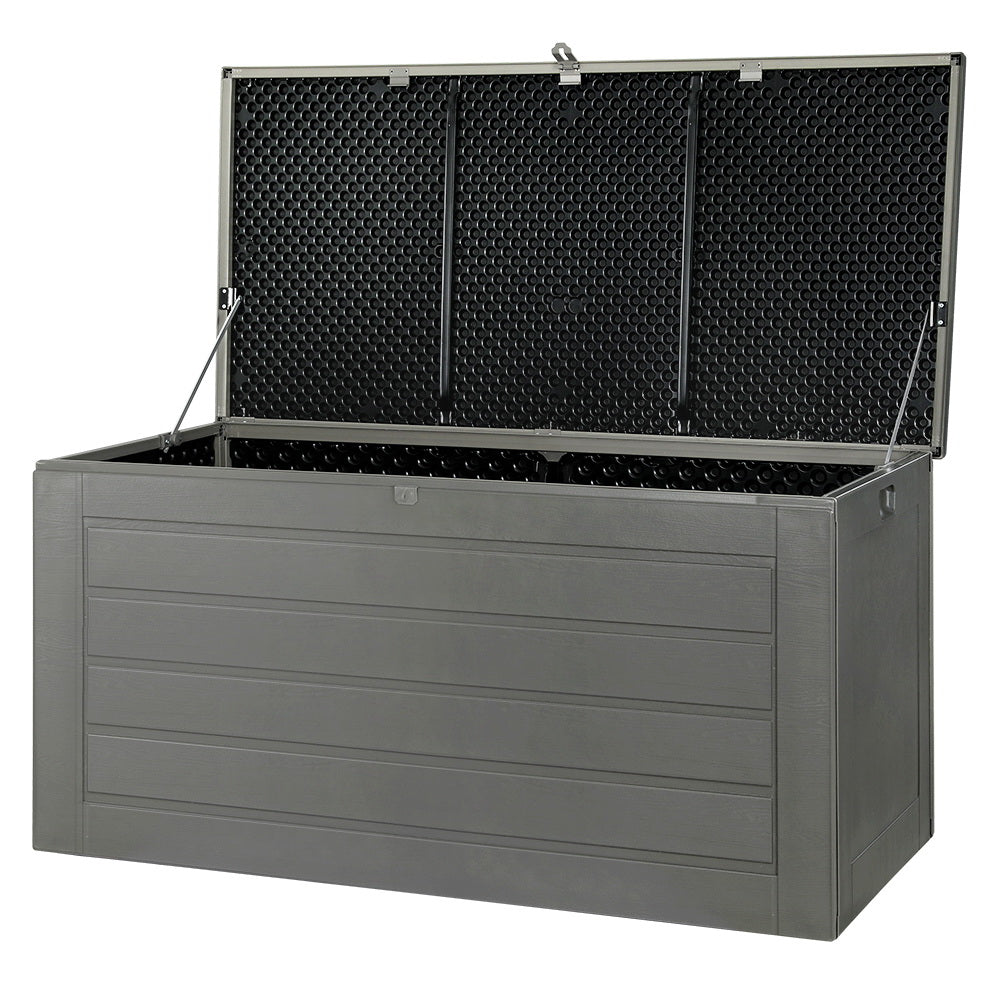 Outdoor Storage Box 680L Container Lockable Garden Bench Tool Shed - Black