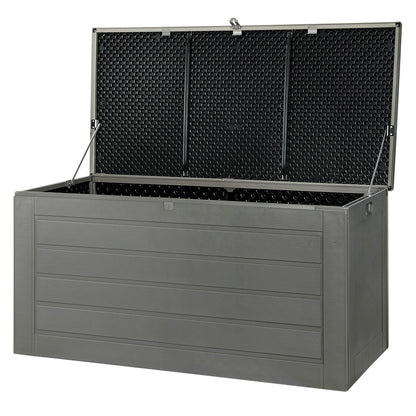 Outdoor Storage Box 680L Container Lockable Garden Bench Tool Shed - Black