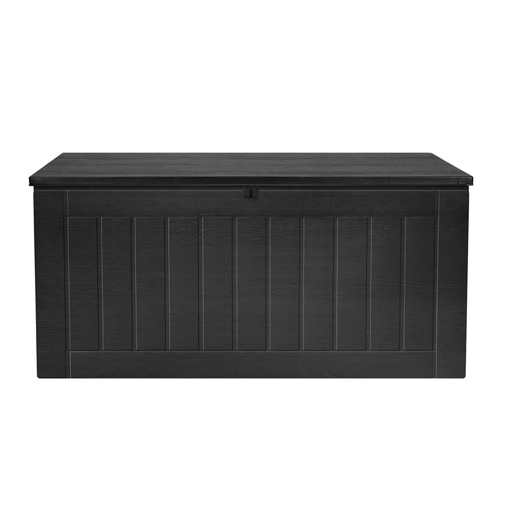 Outdoor Storage Box 830L Container Lockable Bench Tool Shed - Black