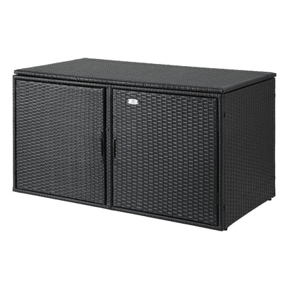 Outdoor Storage Cabinet Box Deck Wicker - Black