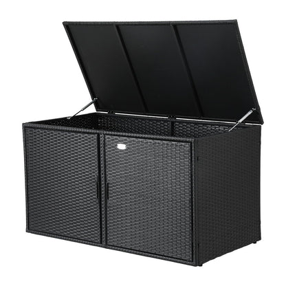 Outdoor Storage Cabinet Box Deck Wicker - Black