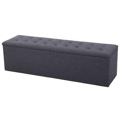 Storage Ottoman Blanket Box 140cm Linen - Dark Grey