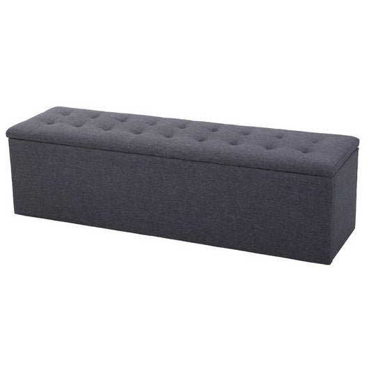 Storage Ottoman Blanket Box 140cm Linen - Dark Grey