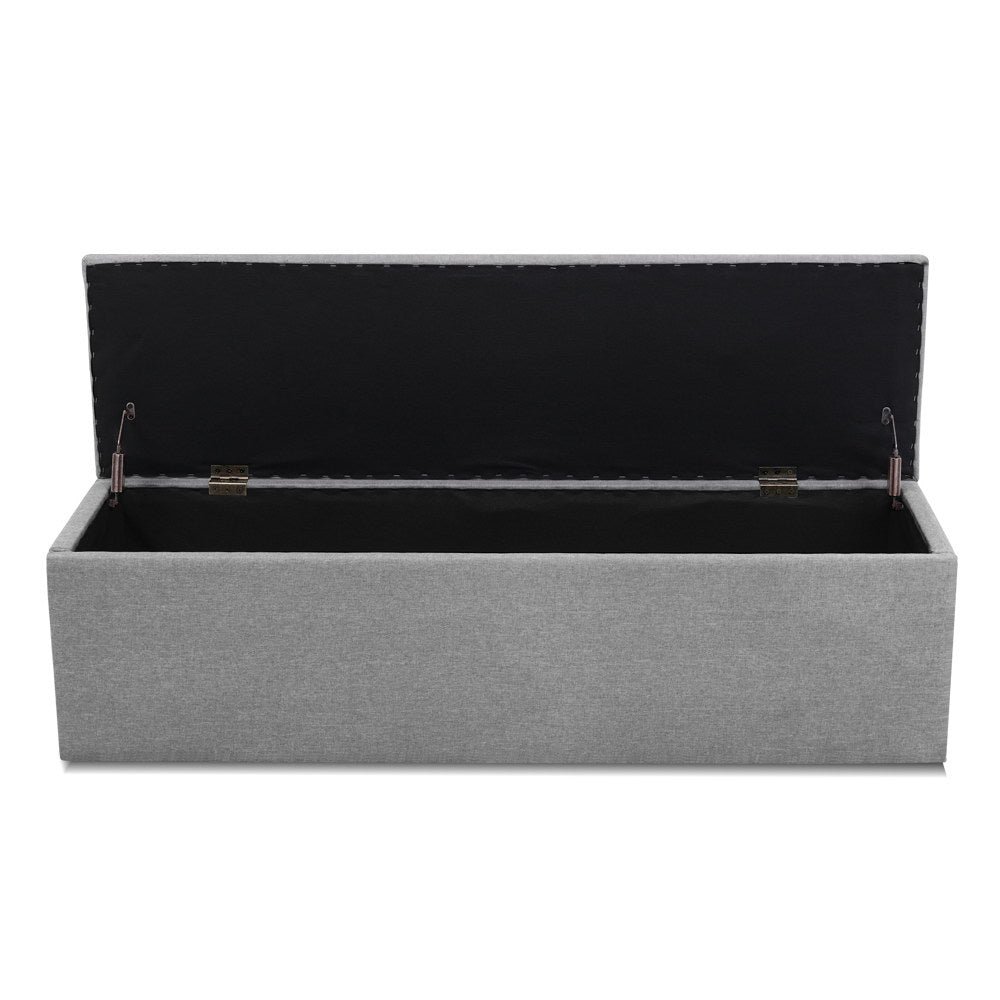 Storage Ottoman Blanket Box 140cm Linen - Grey