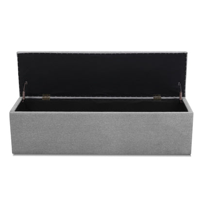 Storage Ottoman Blanket Box 140cm Linen - Grey