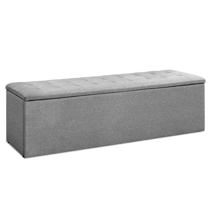 Storage Ottoman Blanket Box 140cm Linen - Grey