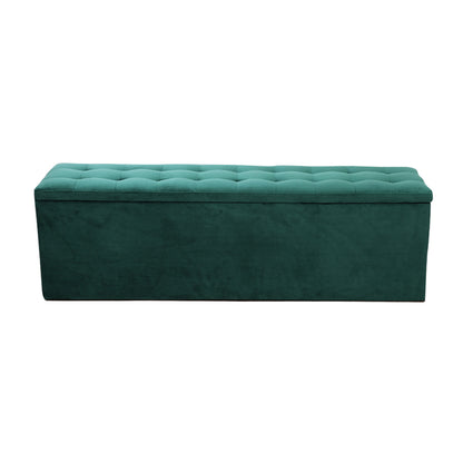 Storage Ottoman Blanket Box 140cm Velvet - Green
